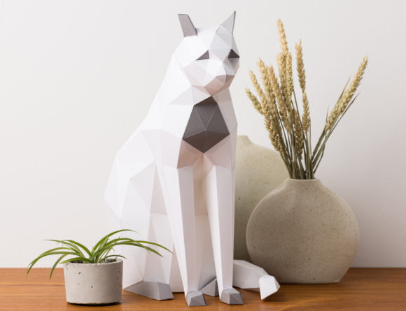 3D SVG Shapes: Cat Sitting