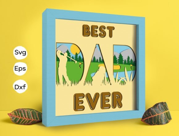 Best Golf Dad Ever Papercut Light Box