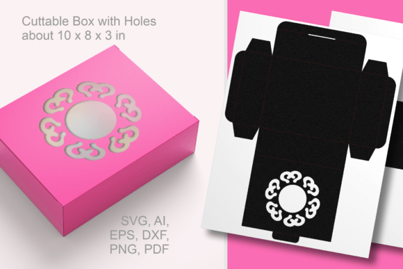 Bold Ornaments Window Gift Box Template 3D SVG