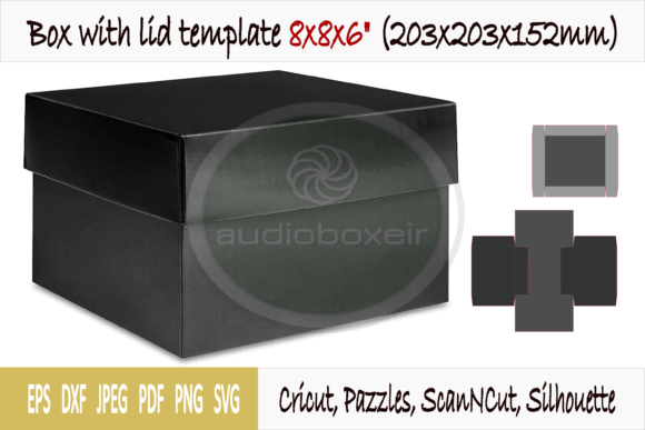 Box with Lid Template SVG DXF PDF