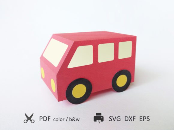 Bus Paper SVG, 3D SVG Shapes