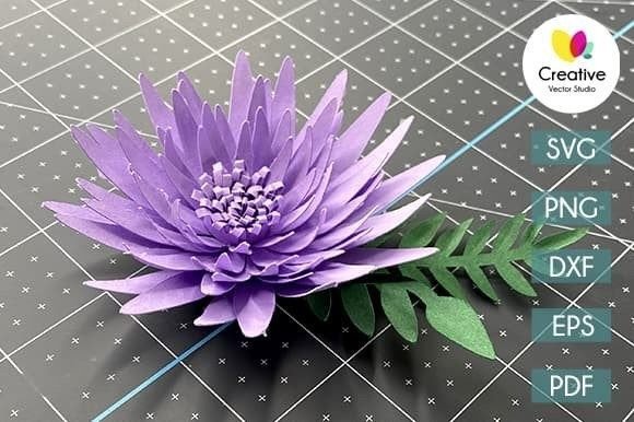 Chrysanthem Paper Flower SVG Template 11