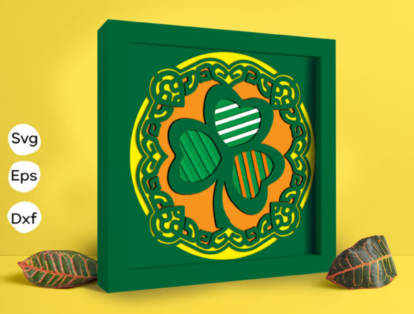 Clover Papercut Light Box 3D SVG