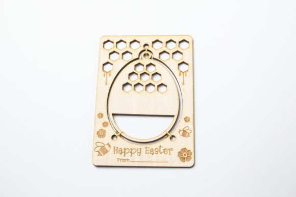 Easter Card - Egg with Bees and Honeycomb Pattern