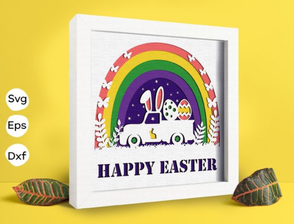 Easter Truck Papercut Light Box