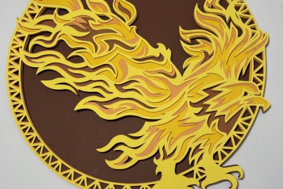 Flaming Eagle 3D SVG Animal Design