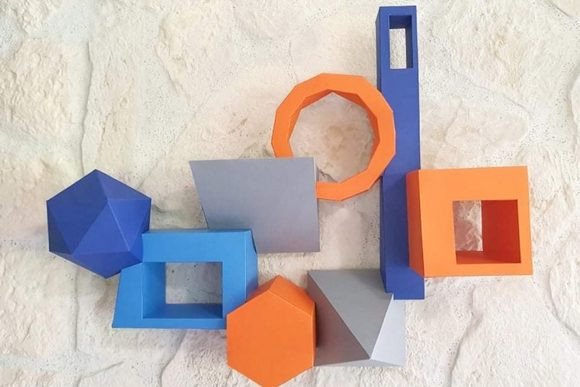 Geometric Wall Units Paper Sculpture 3D SVG Objects