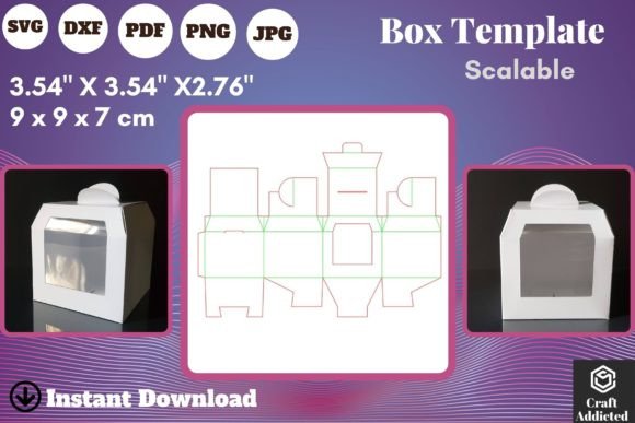 Gift Box Template with Window SVG, 3D SVG Shapes