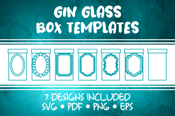 Gin Glass Box Template 3D SVG Gift Boxes