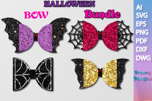 Halloween Bow Bundle SVG Template