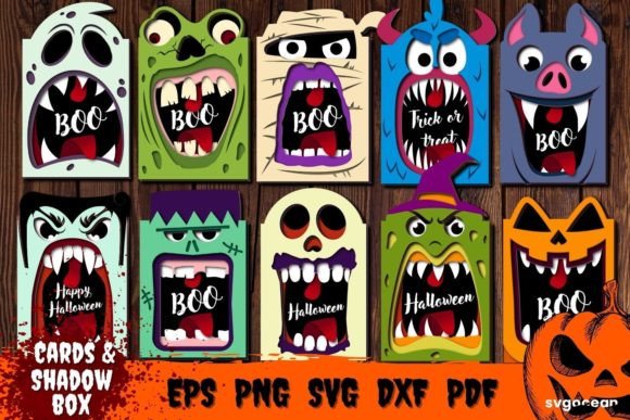 Halloween Card Svg Bundle 3D SVG
