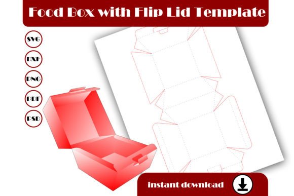 Hamburger Box Template 3D SVG Shapes
