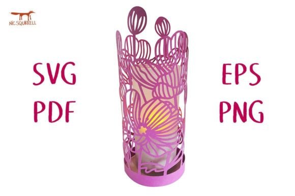 Japanese Anemone Flower Lantern 3D SVG