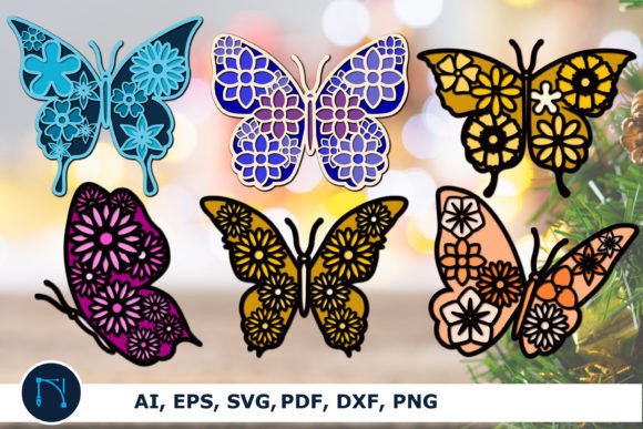 Layer Paper Cut Butterfly SVG Bundle