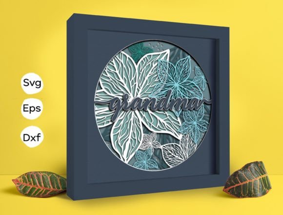 Lily Grandma Papercut Light Box 3D SVG