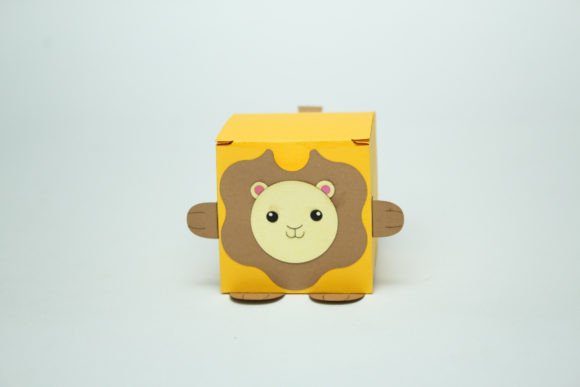 Lion Kids Favor Box 3D SVG