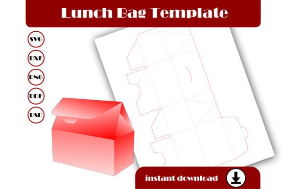 Lunch Bag Template 3D SVG Gift Boxes