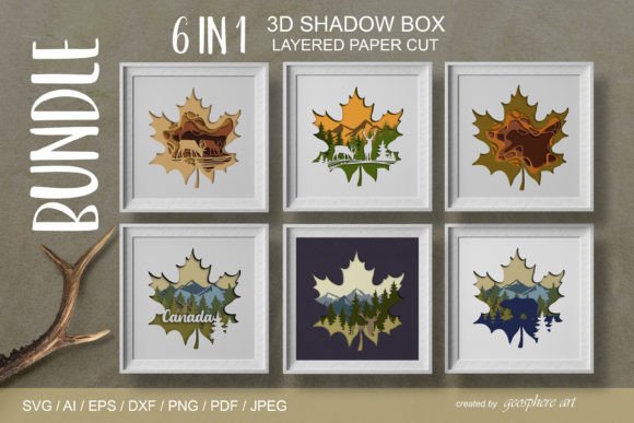 Maple Leaf Shadow Box BUNDLE: 3D SVG & Shadow Boxes