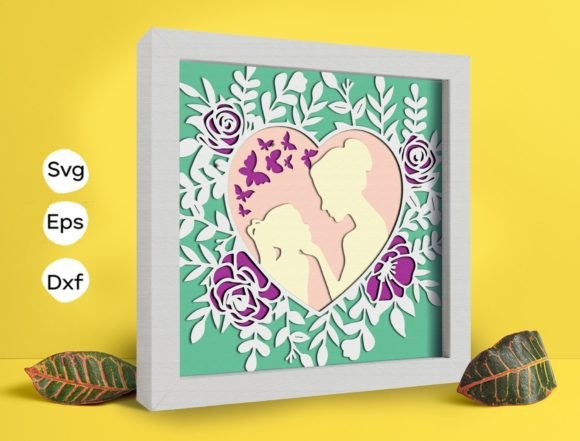 Mom and Daughter Papercut Light Box