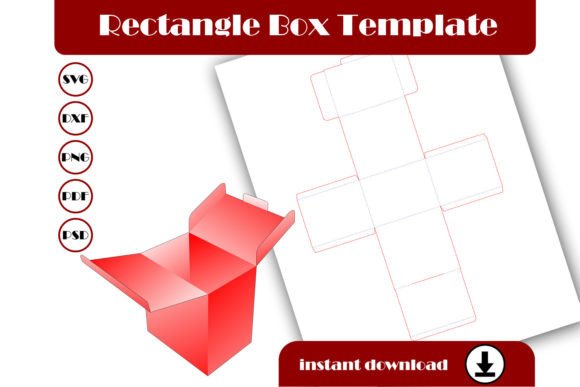 Rectangle Gift Box Template, 3D SVG Shapes