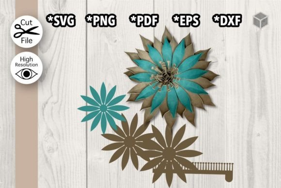 Spiked Layered Succulent Template 3D SVG