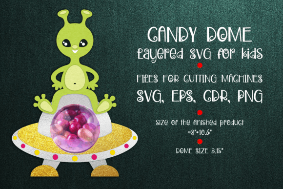 UFO Candy Dome 3D SVG Template