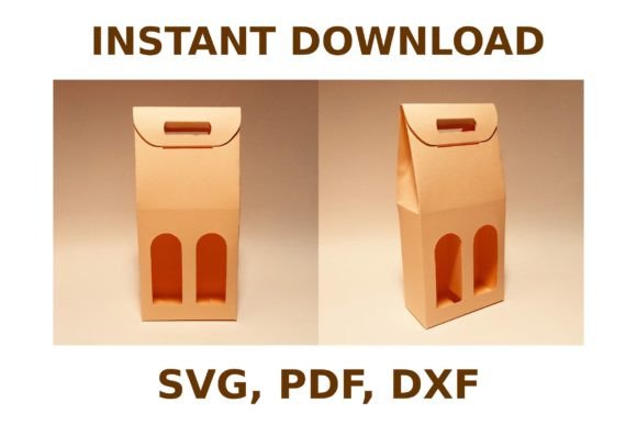 Wine Bottle Bag Template 3D SVG Shapes
